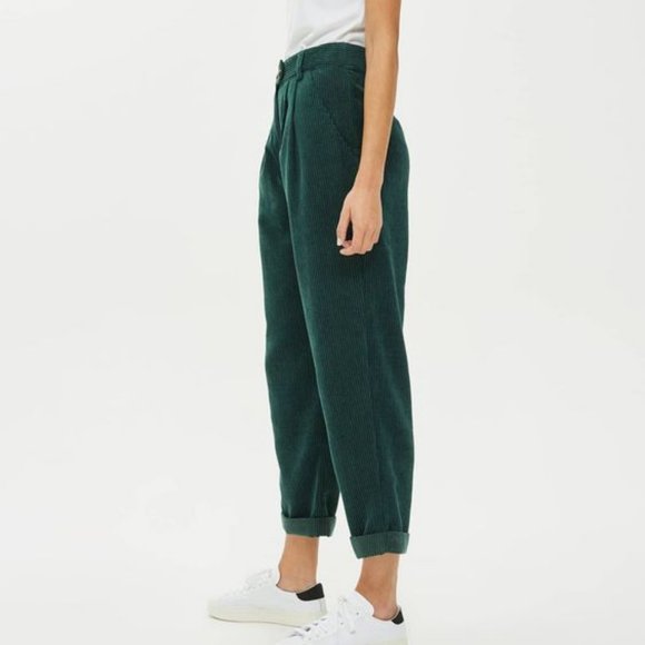 topshop green corduroy trousers